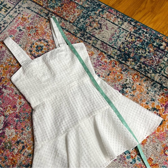Amanda Uprichard Annalise Dress in White ANNALISE MINI DRESS IN GINGHAM ORGANZA - Picture 16 of 16